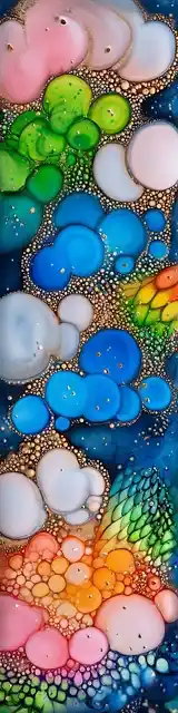 Free printable abstract cloud art bookmark featuring colorful clouds abstract art